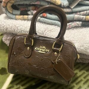 Coach Glossy Brown Mini Bag